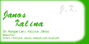 janos kalina business card